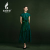 吉祥衣家新中式国风春夏新款高端气质显瘦修身女装翠叶藏蝶连衣裙 商品缩略图1