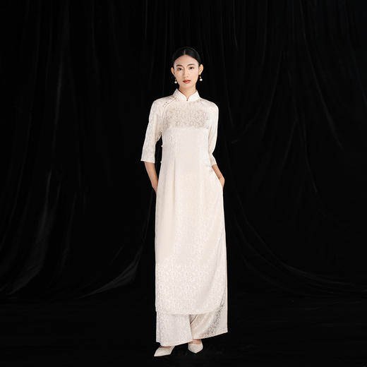 吉祥衣家新中式国风复古春夏新款礼服高端气质显瘦修身改良旗袍 商品图0