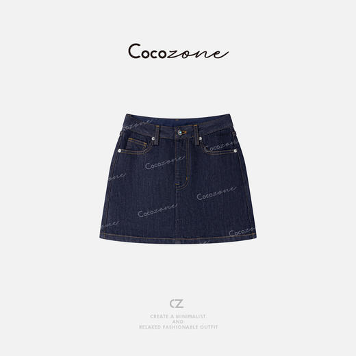 COCO ZONE 刘一一2025新款时尚水洗通勤风牛仔短裙 CD2A0729 商品图0