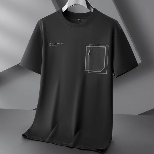 【丝光棉】【DPF】大依优型大码短袖T恤夏季新款圆领半袖大码丝光棉上衣肥佬宽松休闲男士 商品图1