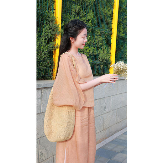 【抖音专属】阔腿裤（25709121-B褐锦-设计师） 商品图2