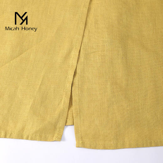 米加蜜时髦水洗亚麻衬衫外套 商品图7