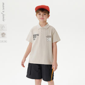 【凉感快干】马克珍妮男童机车运动polo衫短袖T恤夏装新款550559