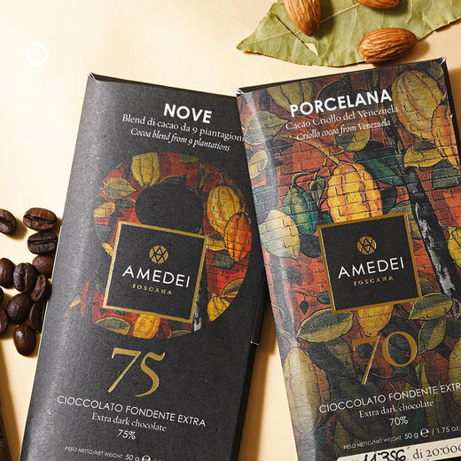 企鹅市集|意大利Amedei巧克力50g AOC大奖王 porcelana/chuao/开心果碎等口味可选 黑巧白巧精品巧克力 商品图3