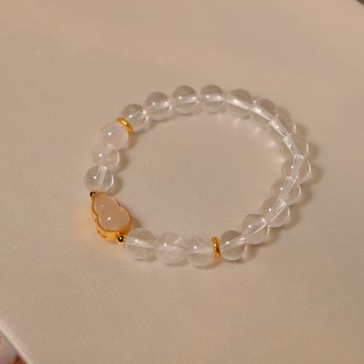 天然白水晶葫芦手串 消负能量福禄满满 玉髓玛瑙 商品图0