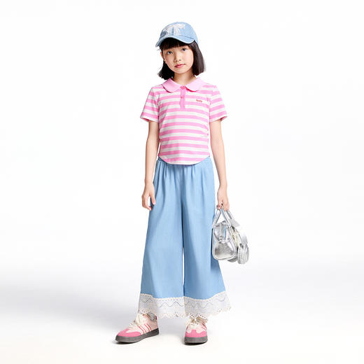 【实体店同款】女童翻领短袖针织衫夏季新款安奈儿童装AG521718 商品图3