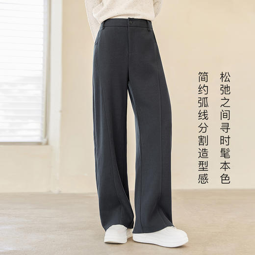 IC 慵懒风宽松显瘦休闲裤女新款春秋简约设计感通勤百搭裤子 商品图2