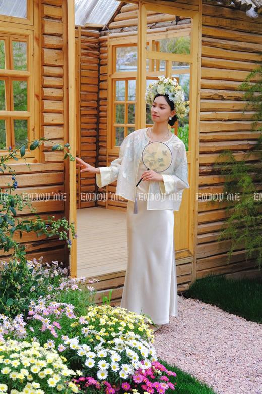 【门店同款】ENJOY夏季云敛-春光推盏花开青蓝中式外套 162266717 商品图4