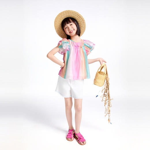 【实体店同款】女童全腰短裤夏季新款安奈儿童装AG526680 商品图3