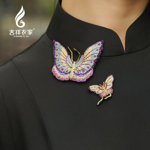 吉祥衣家新中式国风夏新款高端气质显瘦修身女装晓蝶趁风连衣裙 商品图2