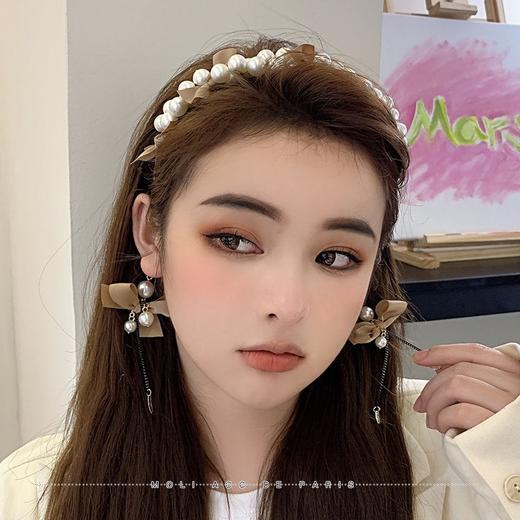 网红新款发箍女款高级感发饰新款蝴蝶结头饰珍珠流苏古风头箍发卡子 商品图5