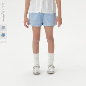 马克珍妮女童甜美蝴蝶结花边牛仔短裤2025年夏装新款550833