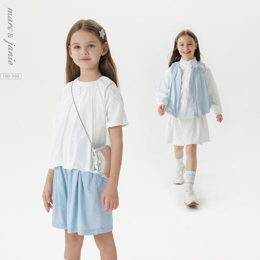 马克珍妮女童元气花苞小马甲 儿童背心夹克2025年春装新款250137 商品图0