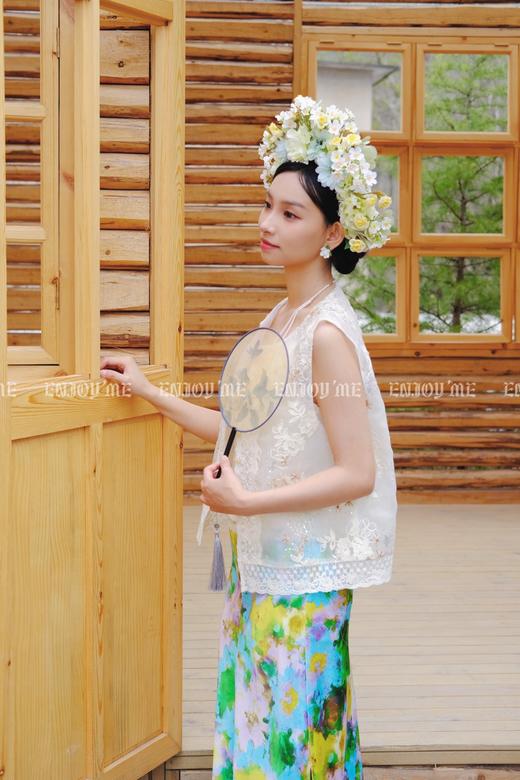 【门店同款】ENJOY夏季云敛-春光推盏碧落轻纱中式马夹 162252569 商品图3