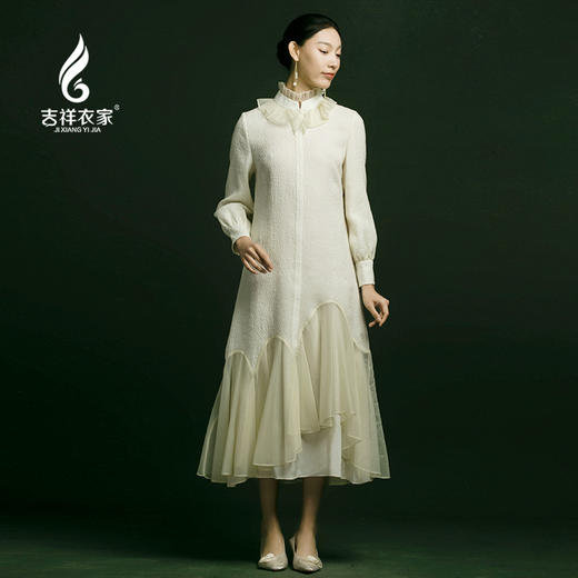 吉祥衣家中国风新中式复古女装新款花媚玉堂人连衣裙913233823 商品图0