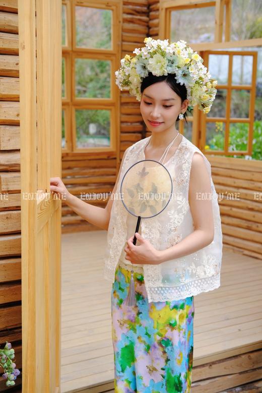 【门店同款】ENJOY夏季云敛-春光推盏碧落轻纱中式马夹 162252569 商品图0