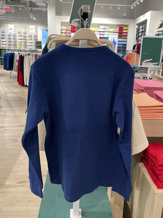Lacoste/法国鳄鱼 男士华夫格刺绣LOGO居家纯棉圆领长袖T恤TH8089 商品图4