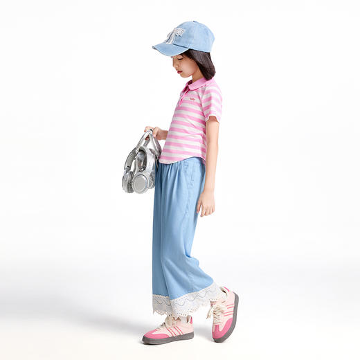 【实体店同款】女童翻领短袖针织衫夏季新款安奈儿童装AG521718 商品图5