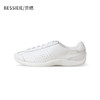 BESSIEIE/贝缌 头层牛羊皮  复古系带芭蕾小白鞋休闲轻薄运动德训鞋百搭 商品缩略图6