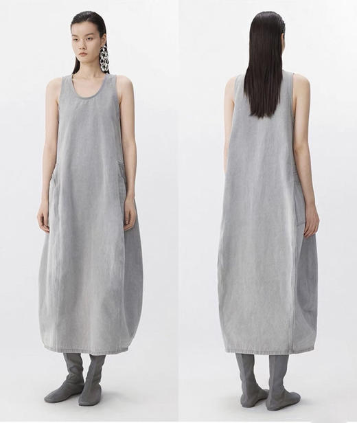 无袖牛仔连衣裙 75%棉+25%汉麻 立体水洗工艺 松弛舒适的穿搭 清爽纯净 长度刚刚好 无袖设计 商品图1