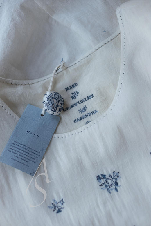 Maku 米白色手织丝棉钩绣无袖连衣裙 商品图7