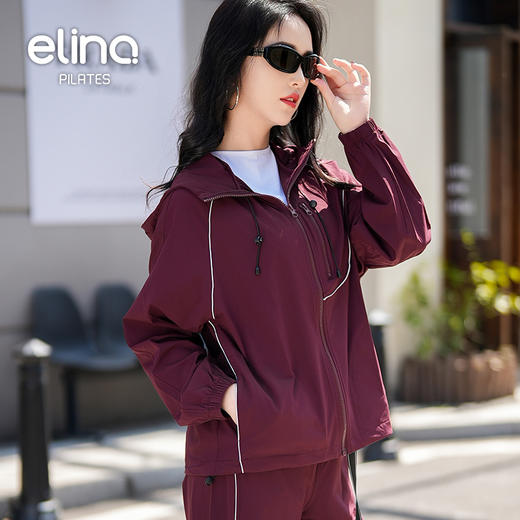 一恋•普拉提 2025春季新款透气薄款防晒服连帽反光拉链骑行薄款外套EML0183 商品图7