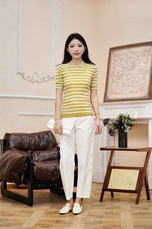 现货 臣禾	天丝铜氨丝条纹T恤 圆领短袖上衣	JZ251090475 商品图4