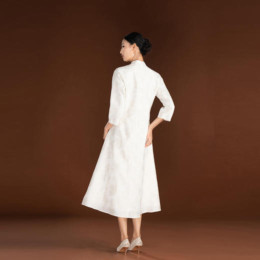吉祥衣家新中式国风春夏新款白色气质显瘦女装春风戏浮生连衣裙 商品图2