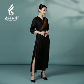 吉祥衣家中国风新中式复古女装2025新款春夏款女装花木深深连衣裙