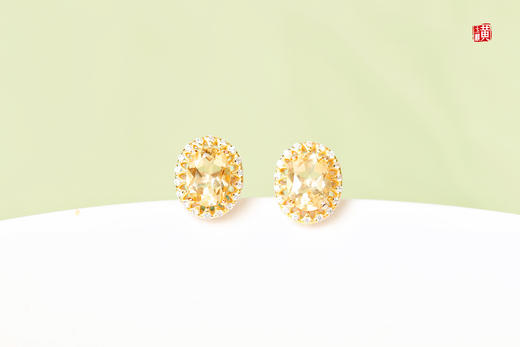 【财气满满】黄水晶耳钉 商品图2