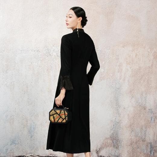 吉祥衣家新中式典雅气质中国风复古时尚大气秋冬女装凤鸣声连衣裙 商品图3