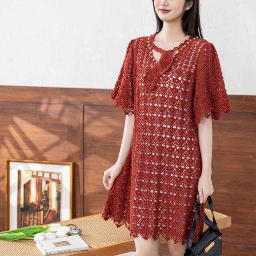 苏苏姐家菠艺连衣裙手工DIY编织钩针棉麻线羊毛线团自制材料包 商品图3