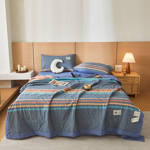 【色织全棉夏凉被】无印风纯棉夏被 A类母婴棉花空调被 水洗棉儿童被子  商品图10