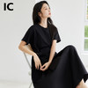 IC黑色圆领宽松气质休闲优雅连衣裙女新款通勤优雅高级感裙子 商品缩略图2