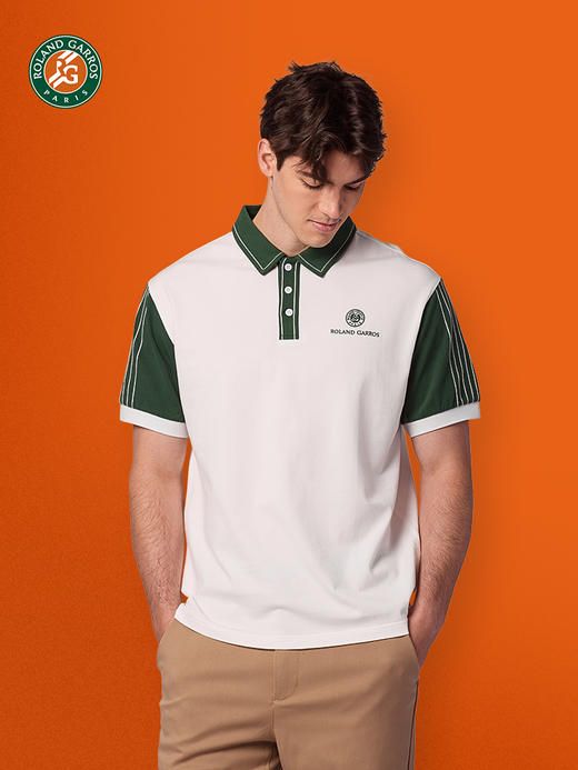 罗兰加洛斯法网网球polo衫短袖撞色T恤男夏季新款时尚网球服上衣 商品图2