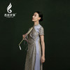 吉祥衣家新中式国风春夏新款高端气质显瘦修身女装紫玉生烟连衣裙 商品缩略图4