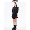 VIMAGE纬漫纪秋季新款洋气西装V领收腰显瘦五分袖短款连衣裙女V1607221 商品缩略图1