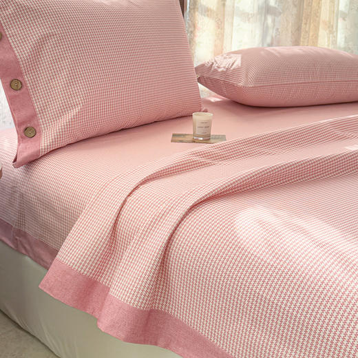 自然醒宽边纯棉老粗布床单单件简约纯棉被单宿舍单人枕套三件套夏季新款JY 商品图8