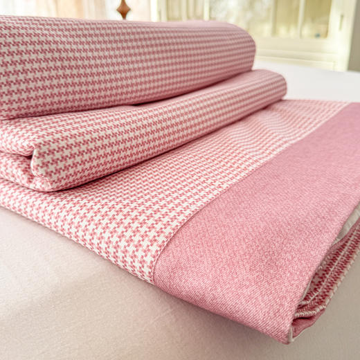 自然醒宽边纯棉老粗布床单单件简约纯棉被单宿舍单人枕套三件套夏季新款JY 商品图12