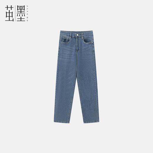 茧墨 复古INS风九分显瘦烟管裤牛仔裤 商品图0