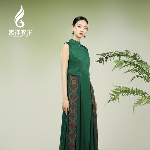 吉祥衣家新中式国风春夏新款高端气质显瘦修身女装凤凰于飞连衣裙 商品图3