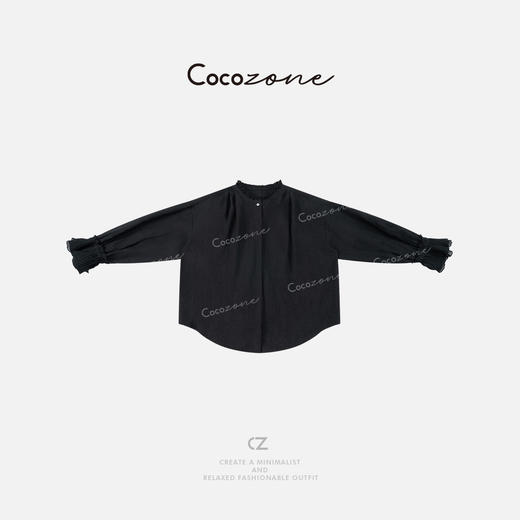 COCO ZONE 刘一一 法式设计感花边气质长袖衬衫CD2A0389 商品图0