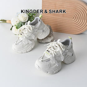 经典鲨2025夏季新品韩版时尚网状透气舒适潮酷系带显高老爹鞋女KW160-529171