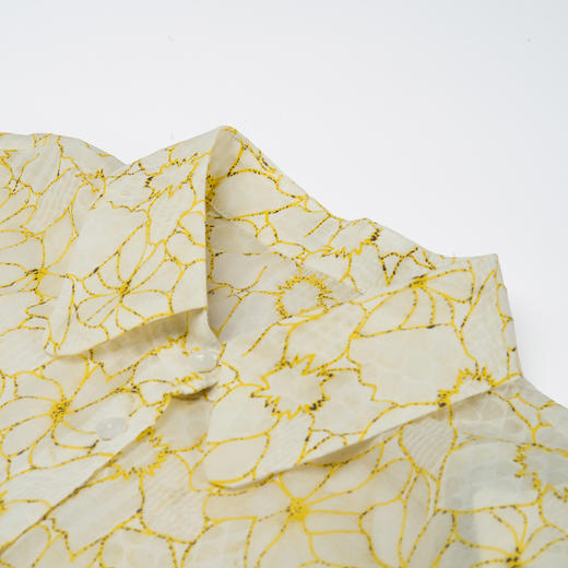 谜底小黄花衬衫七分袖女2025夏新款小清新度假合体衬衣256MC6281 商品图3