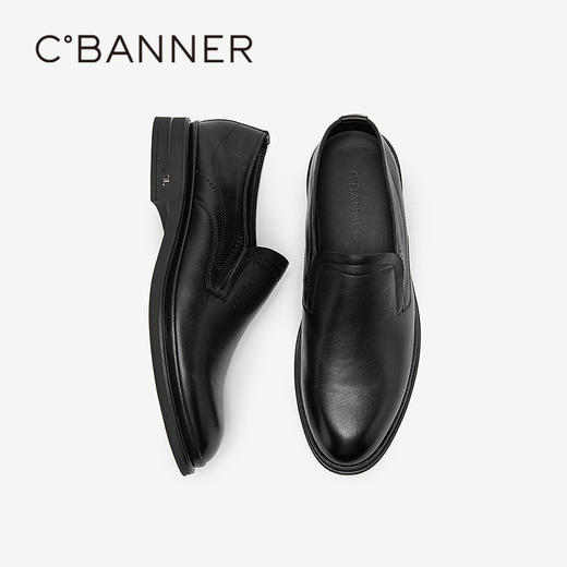 千百度男鞋英伦风正装皮鞋黑色男士商务休闲大头皮鞋A25131132 商品图4