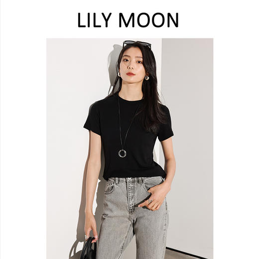 LILYMOON天丝羊毛轻设计T恤百搭透气LM2508 商品图2