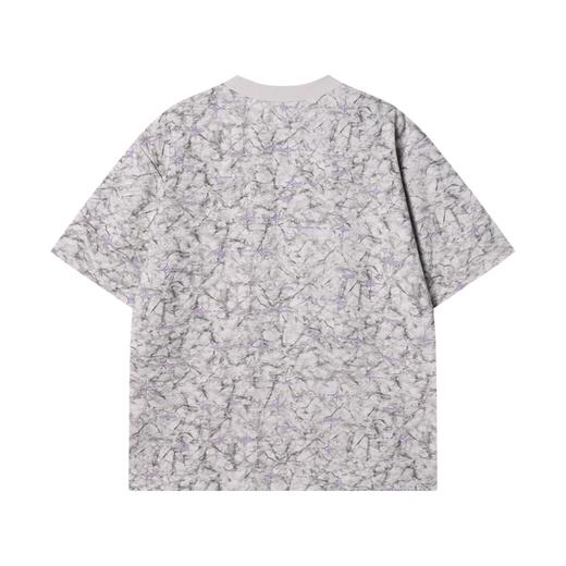 T2794夏季高级感新款潮牌撞色晕染印花圆领短袖T恤百搭情侣复古上衣 商品图4