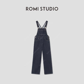 ROMI STUDIO“美式复古”棉质斜纹高士线YKK拉链背带牛仔裤431NS172