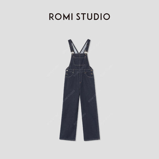 ROMI STUDIO“美式复古”棉质斜纹高士线YKK拉链背带牛仔裤431NS172 商品图0