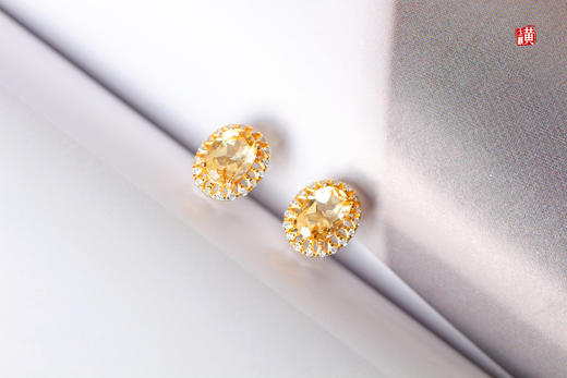 【财气满满】黄水晶耳钉 商品图3